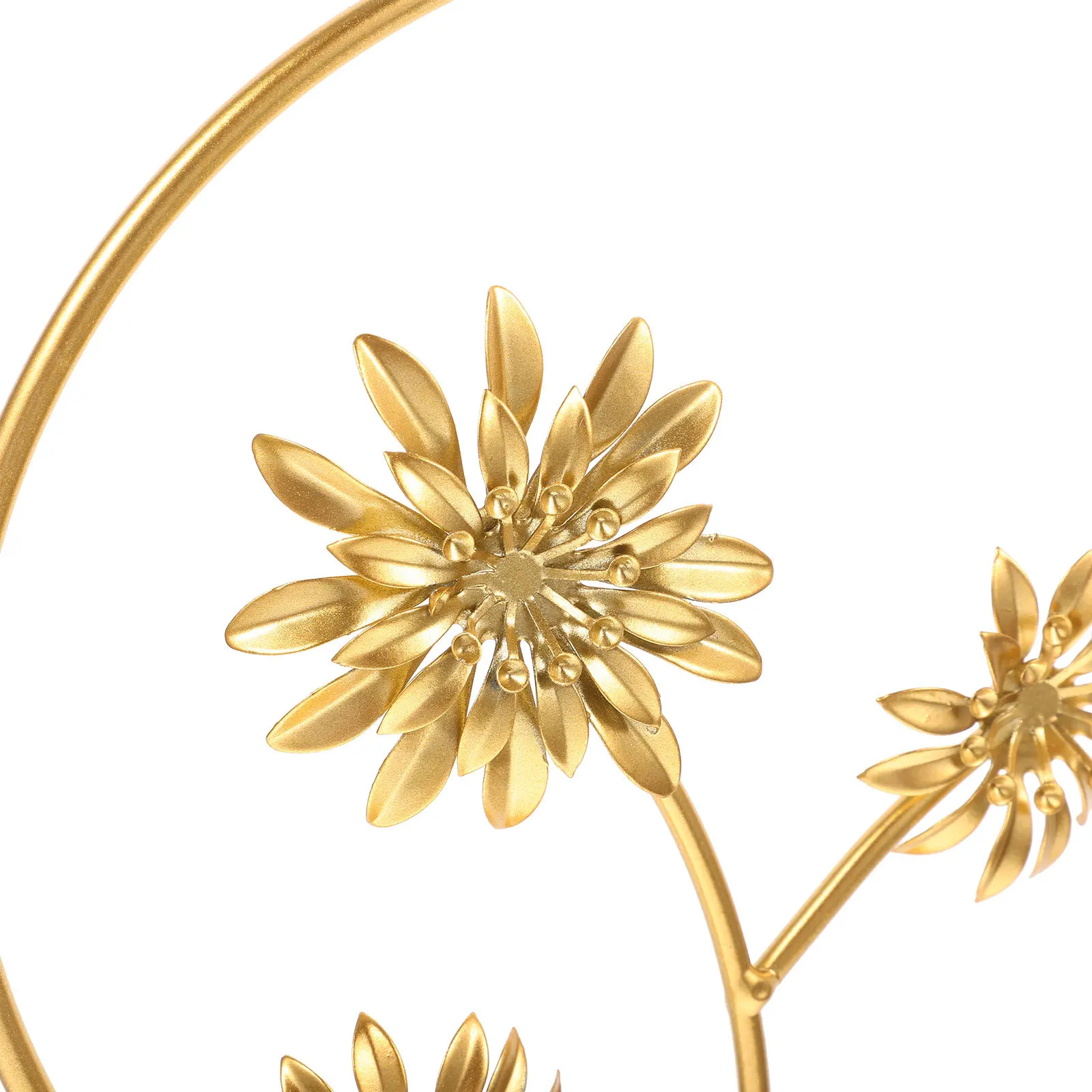 

Golden Desktop Decor Modern Tabletop Ornament Metal Leaves Decoration Living Room Garden Accent