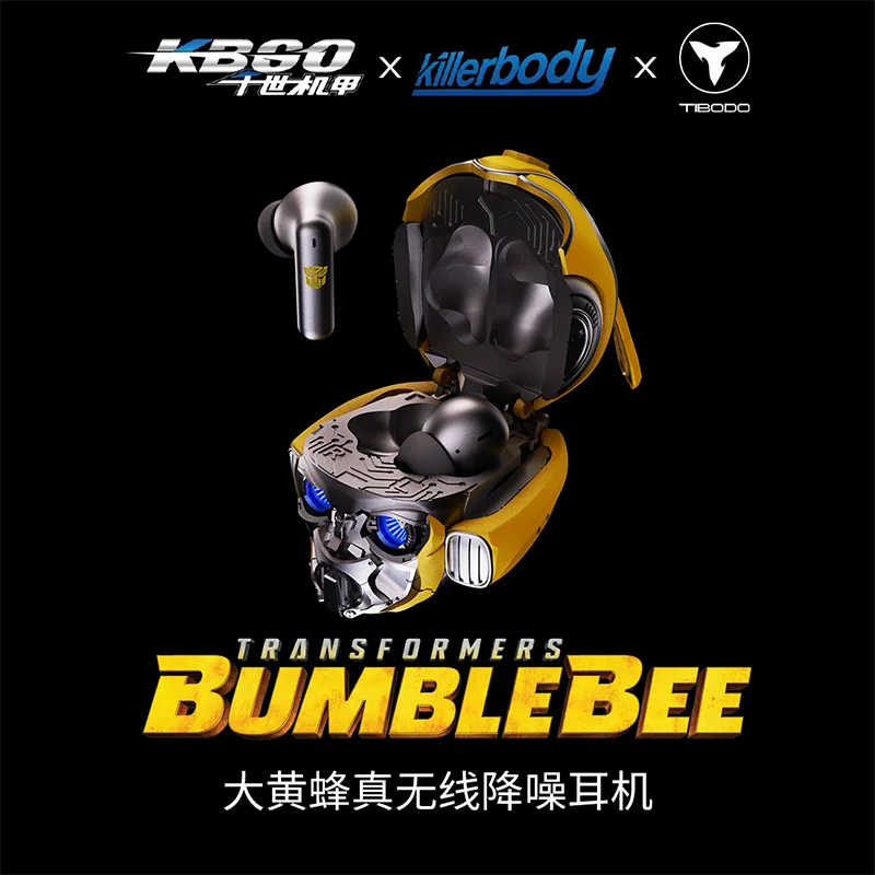 Original Transformers Bumblebee H1 Anime Peripheral Noise Reduction Alloy Headset Mech Model Ornament Boy'S Birthday Xmas Gift