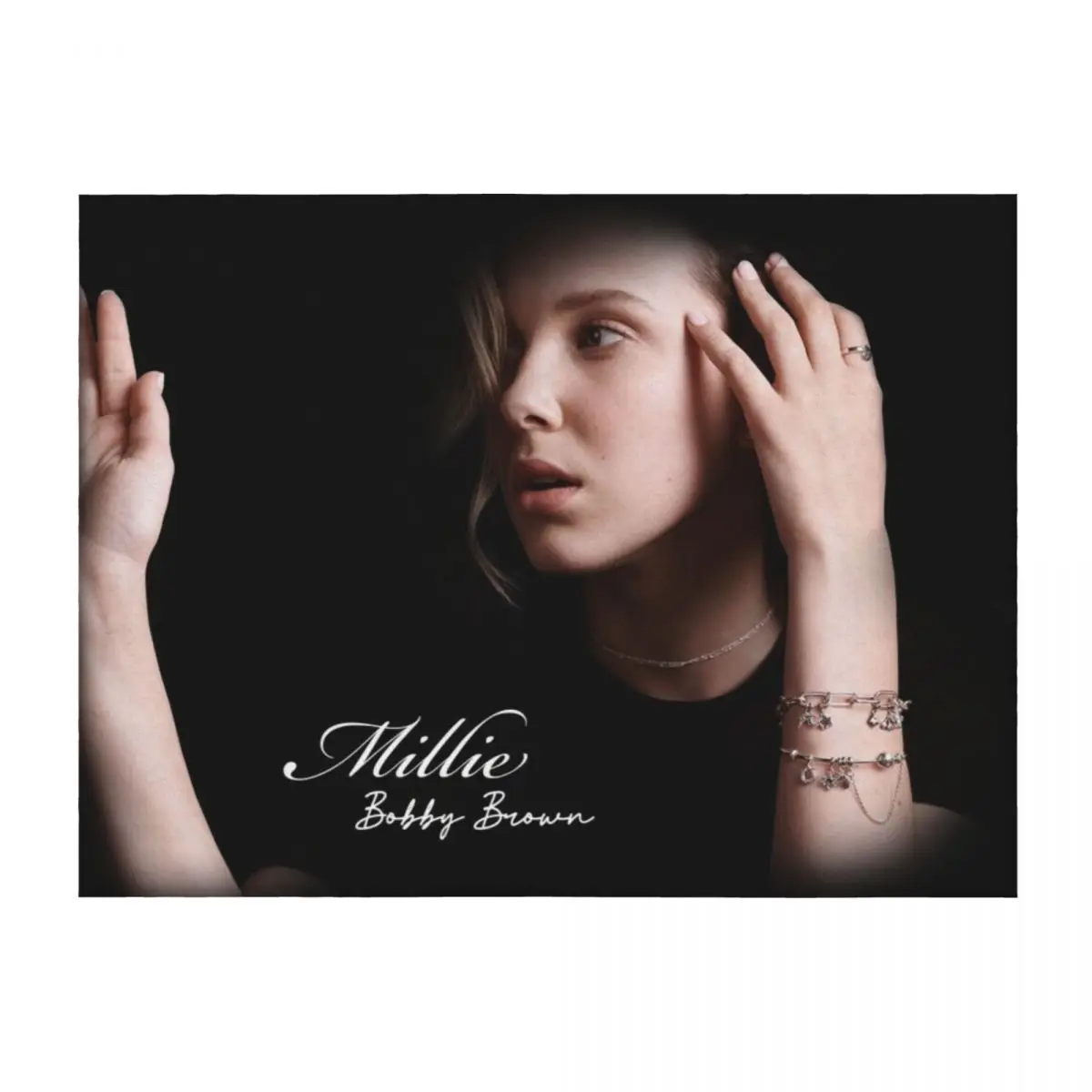

Millie Bobby Brown Throw Blanket Decorative Sofas Single anime Soft Blankets
