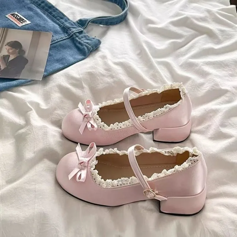 Designer White French Ballet Shallow-mouthed High Heels for Women, New Summer Height-increasing Single Shoes Mary Jane Shoes - view 4