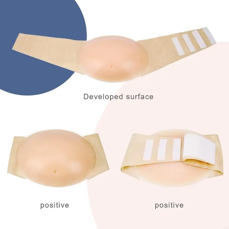 

Эластичный силиконовый накладной живот со съемными застежками идеально подходит для имитации беременности и рекламных съемок