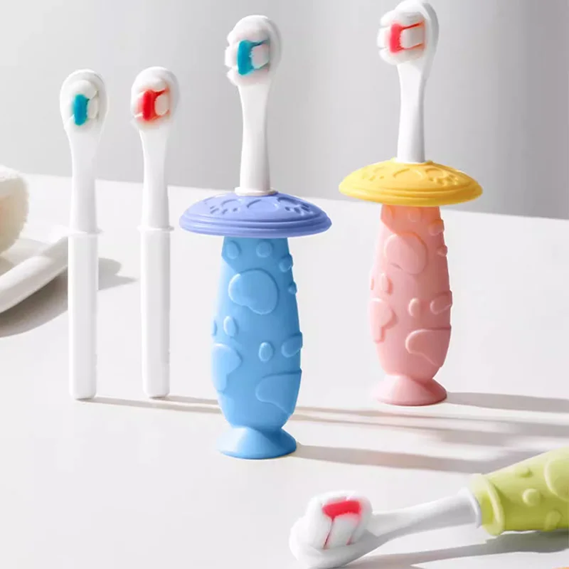 Kids Cartoon Toothbrush Set Replaceable Heads - Super Soft Bristles Baby Training Brush for 1-4Y High-Quality Toddler Children T