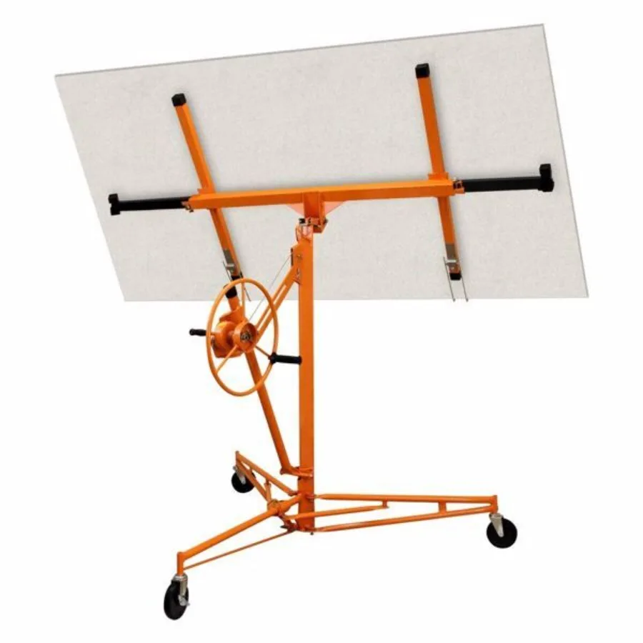

16FT Drywall Lifter Panel Hoist Jack Rolling Caster Construction Lockable 150lbs