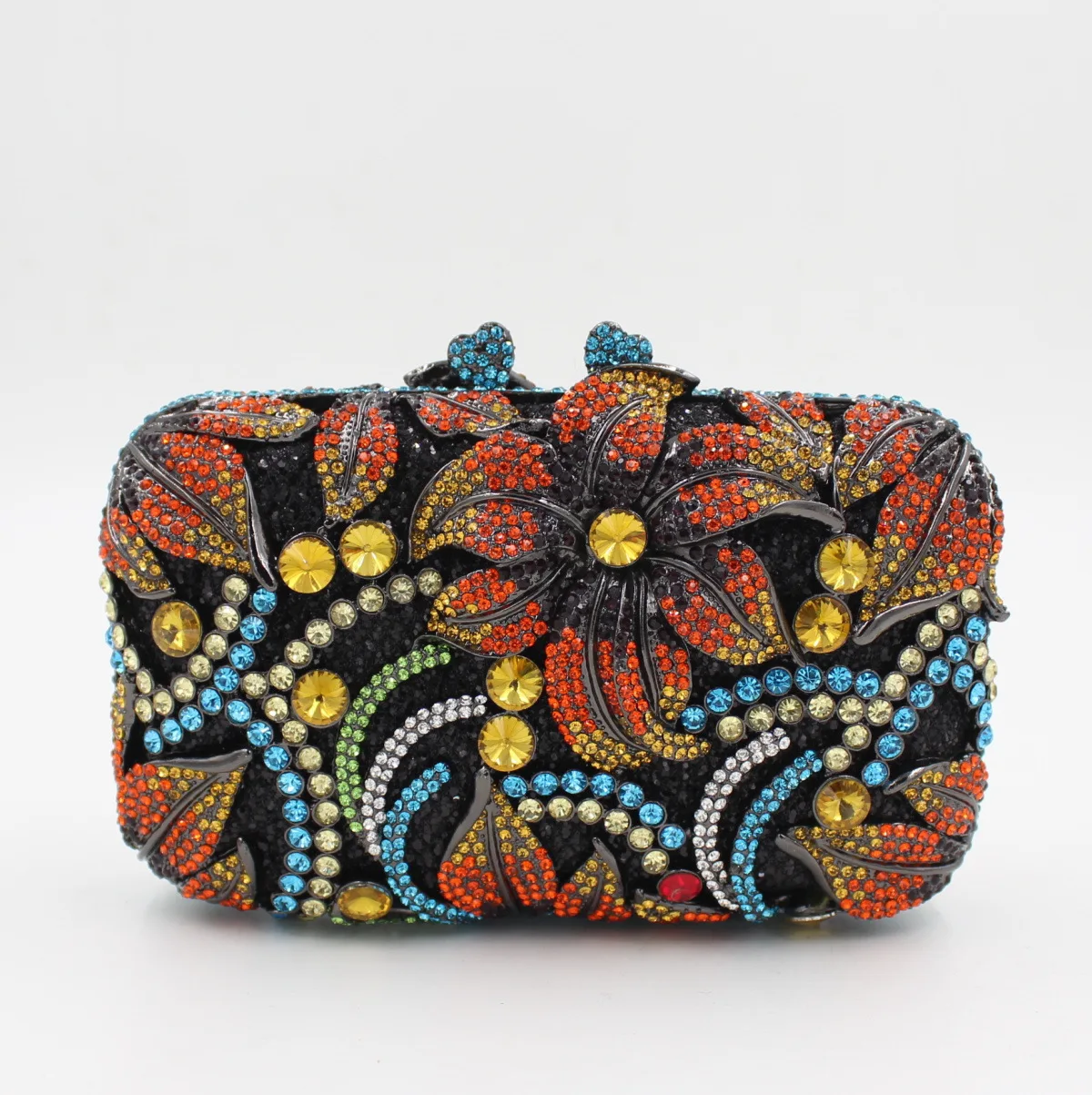 

flower shape studded diamond clutch bags Luxury women crystal evening bag prom clutch purse wedding bag sac pochette Purse