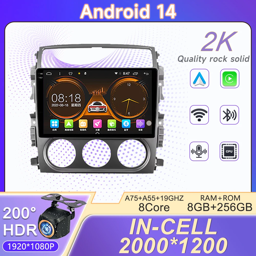 

2K Incell экран Android 14 для Suzuki Liana 1 2004 - 2008 автомобильный воспроизведение навигация Multimedi головное устройство GPS No 2Din видеорегистратор 5G Wifi