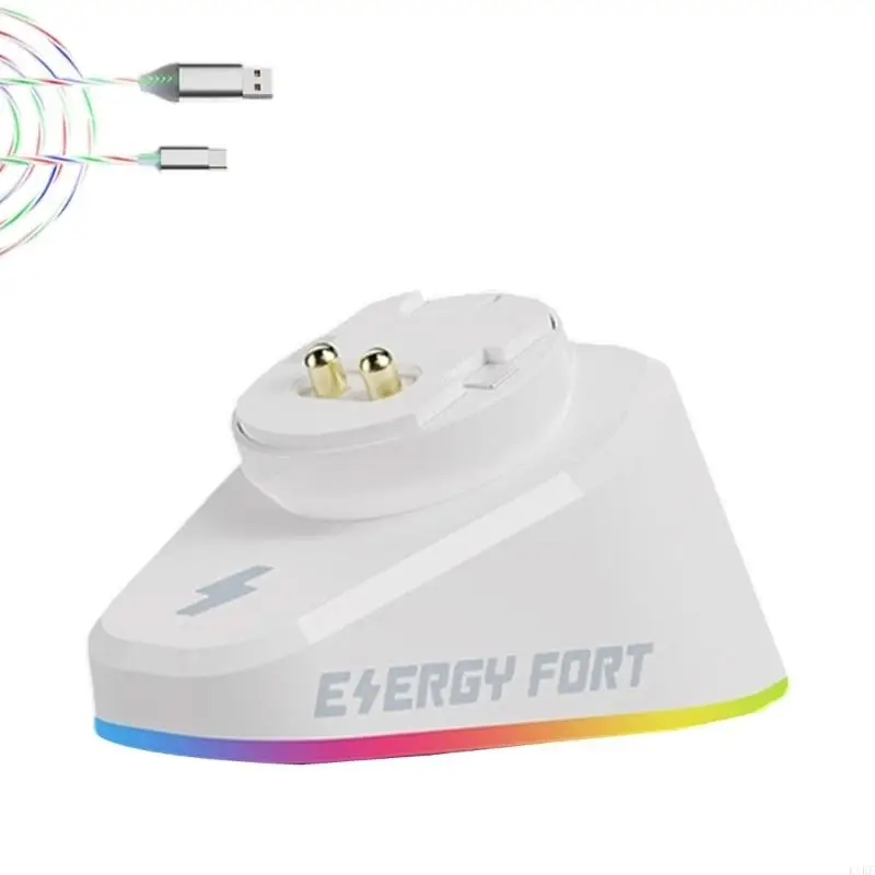 Adaptador carregamento sem fio do mouse para jogos para GPW4/G502/X/G903 Dock Station Gaming Mouse Dock Stand magnético K1KF