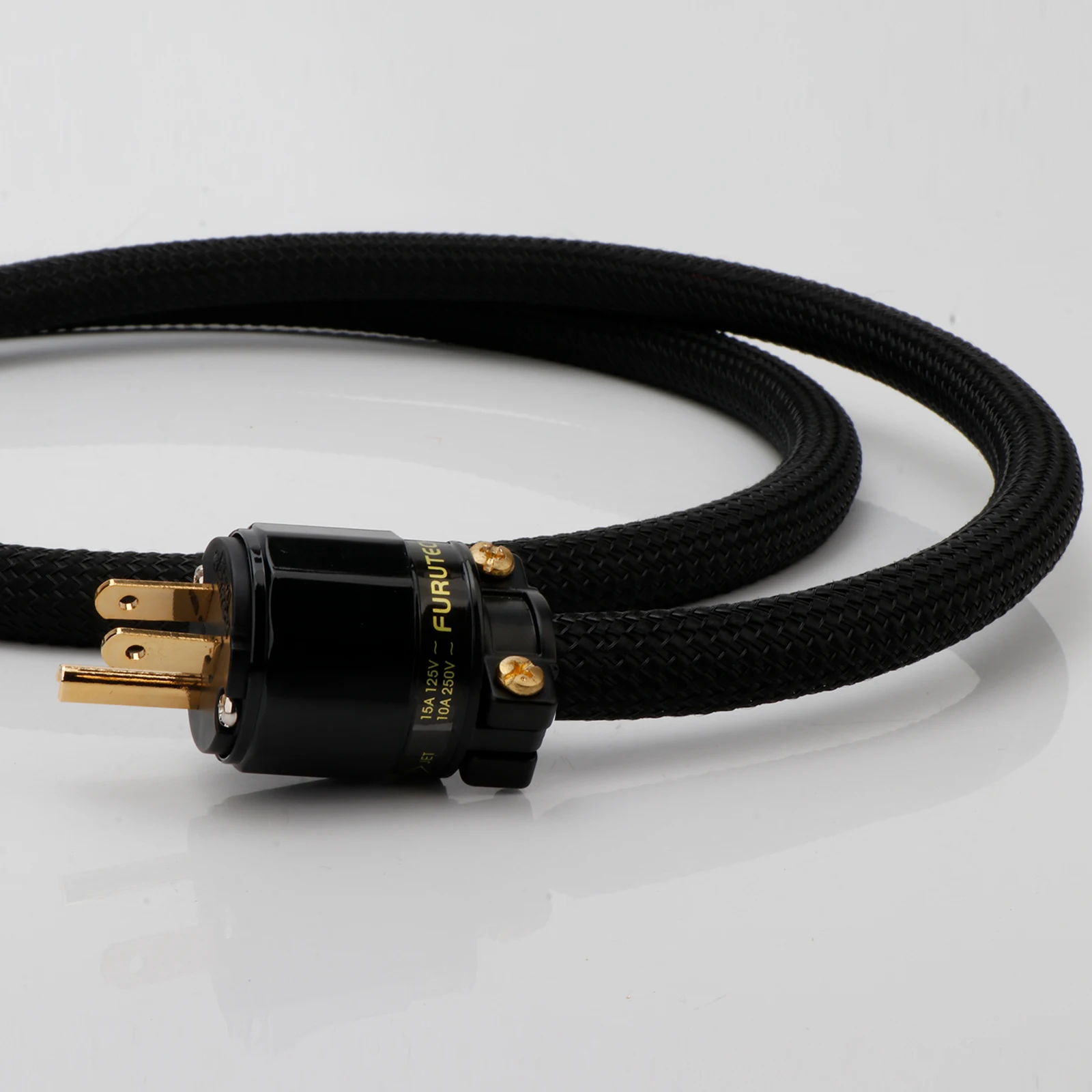 Speaker Amplifier daya kelas atas Audio HiFi Furutech OCC kabel daya tembaga kristal tunggal dengan colokan daya AS/EU berlapis emas