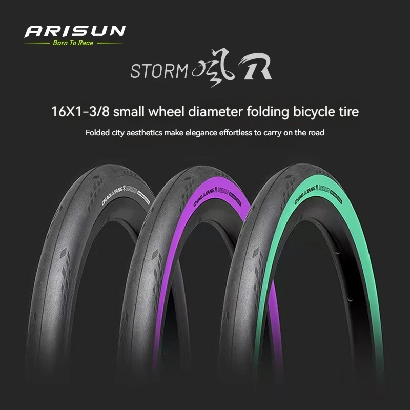 Chaoyang 16x1 3/8 Folding Bike Tire, R1 Lightweight Foldable Bicycle Outer Tire for Folding Bikes