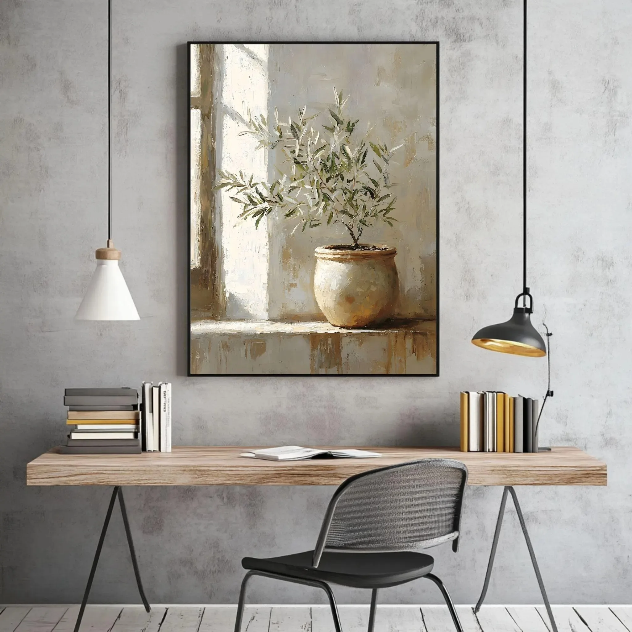 

Olive tree still life wall art vintage botanical print modern organic mediterranean style home decor canvas print art poster