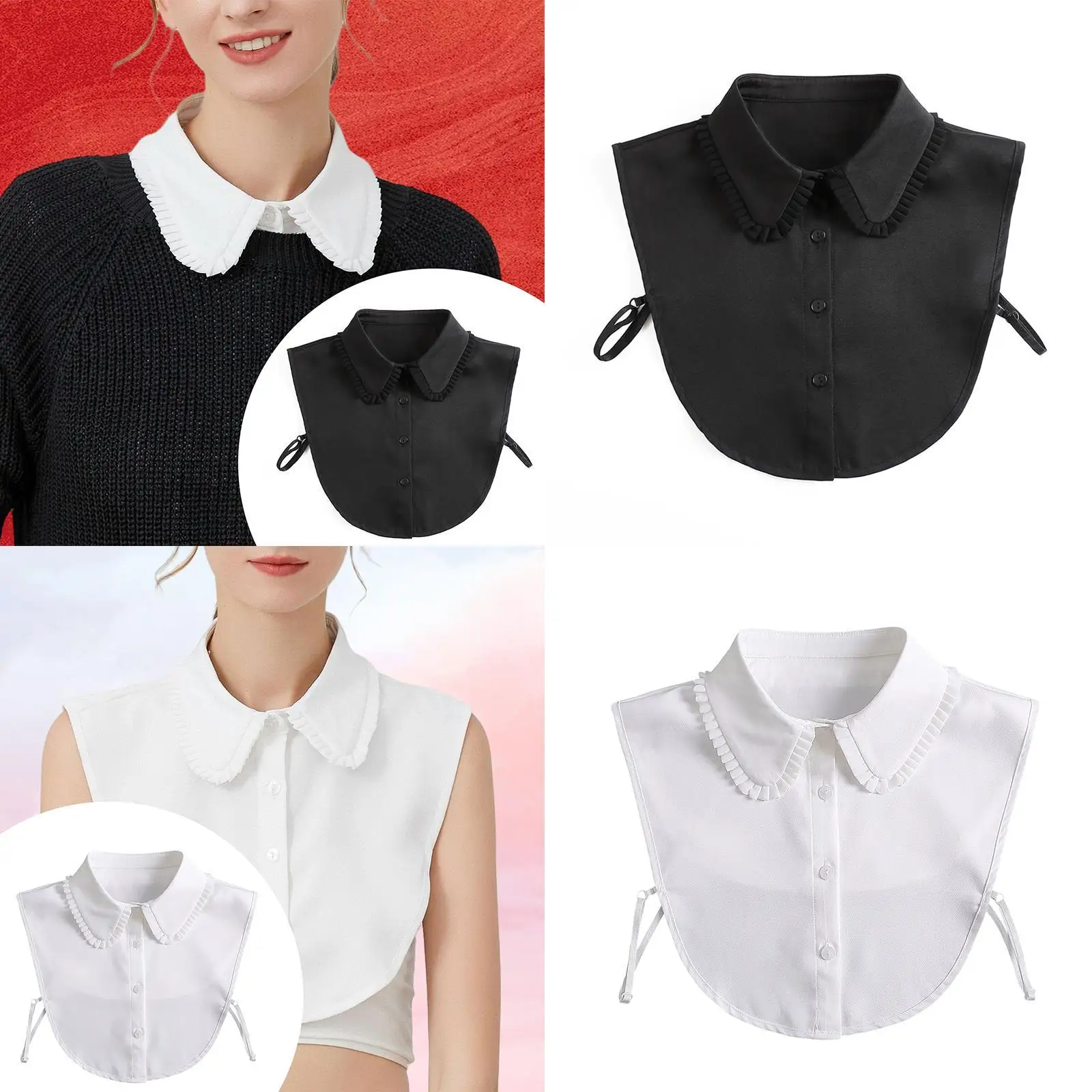 

Накладной воротник из шифона: регулируемый, стильный, для женщин, для свитеров, униформы, блузок и нарядов