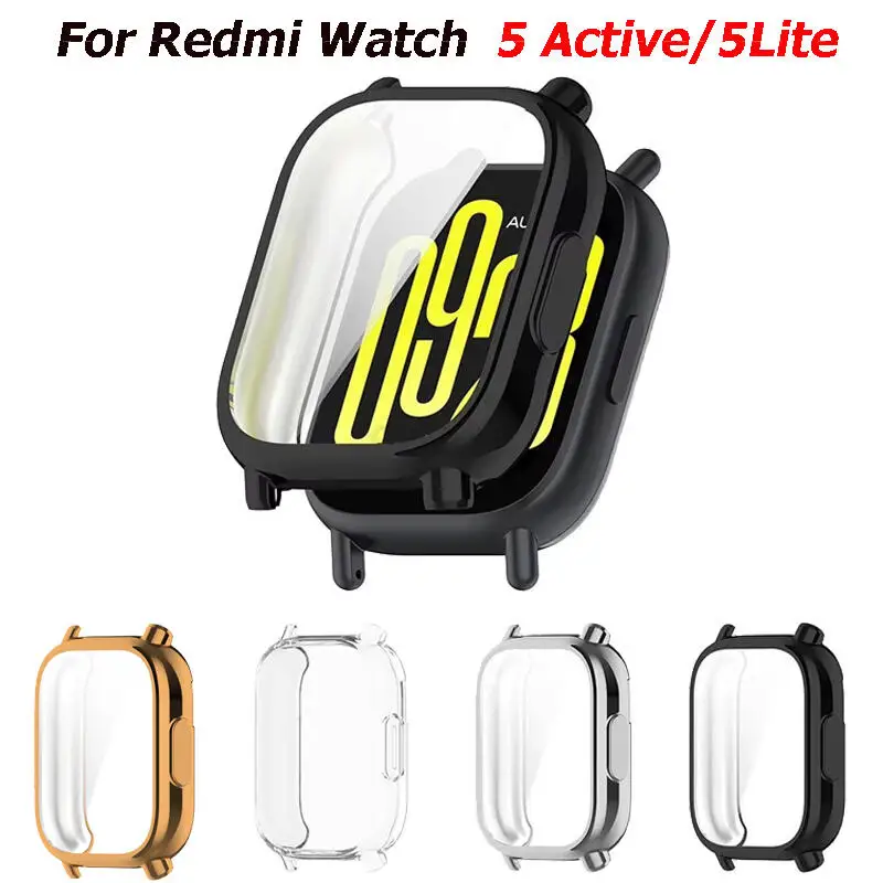 Soft TPU Case For Xiaomi Redmi Watch 5 Active/Lite Screen All-Around Protective Bumper Cover Shell Smart Watch Case Accessories
