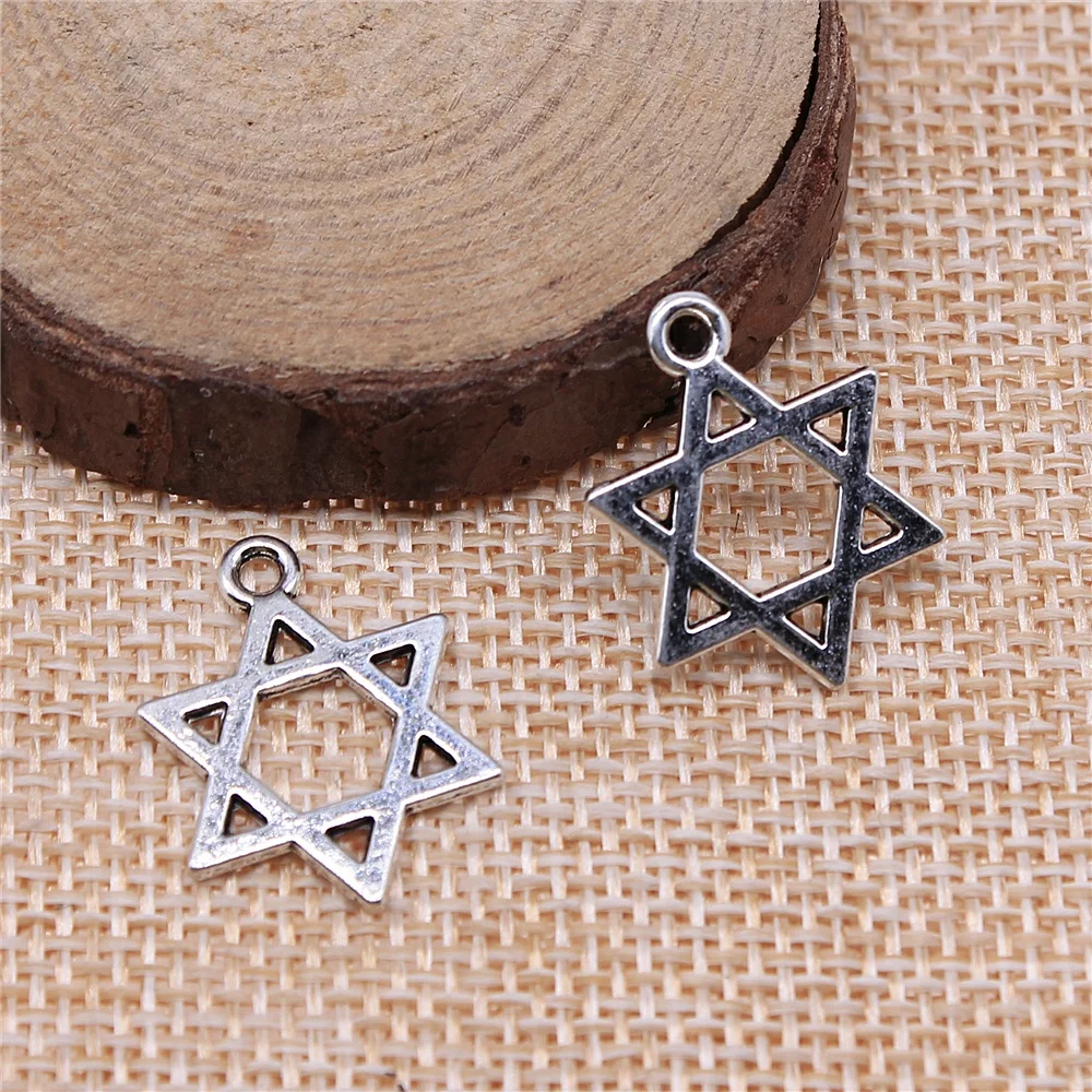 WYSIWYG 20pcs 21x16mm 3 Colors Star Of David Charms Pendants Star Charms Pendant