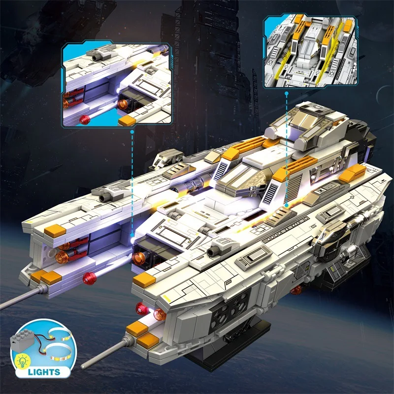 Space Fighter Building Block Star Battleship Artillery Ship MOC Model Bricks Children DIY Assembled Toys Christmas Gift