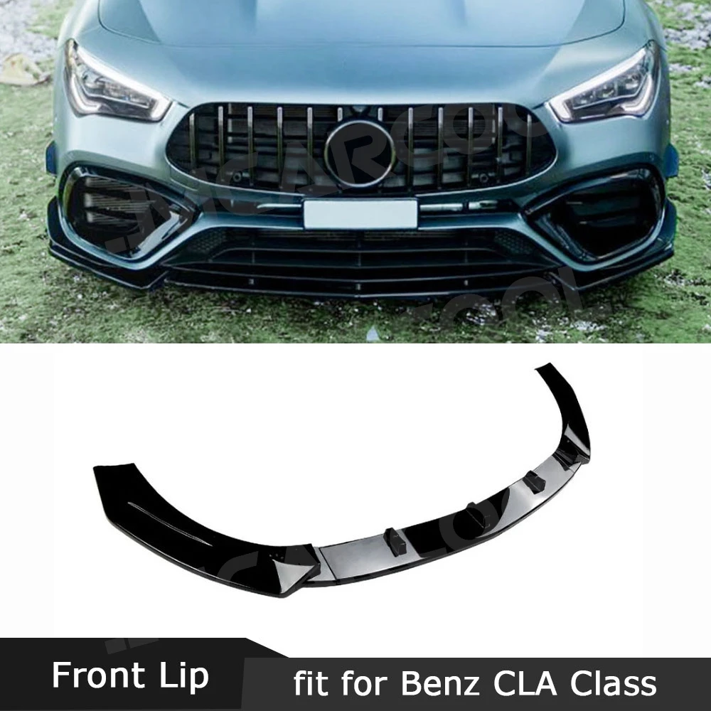 

For Mercedes Benz CLA Class C118 X118 AMG 2020-2023 Car Front Bumper Lip Spoiler Body Kits Front Lip Guard