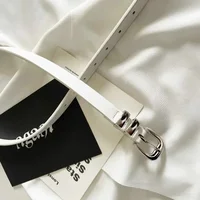 Minimalist Style Belts for Woman Simple Solid Color Versatile Belts Silver Color Plating Metal Buckle Fashionable Belts