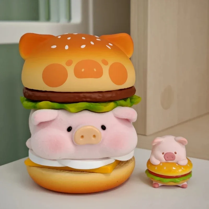 LuLu el cerdito hamburguesa cerdo fresco y saludable figura de Anime tarjeta colgante muñeca flocada bolsa sorpresa coleccionar juguetes de adorno regalo