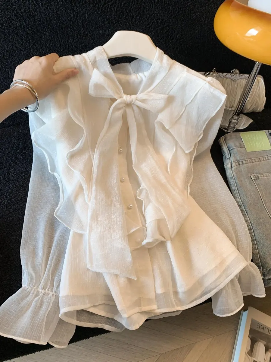 

Summer New Sweet Lady Women Shirt Elegant Fashion Street Woman Shirt New Solid Color Sleeveless Top Female Chicly