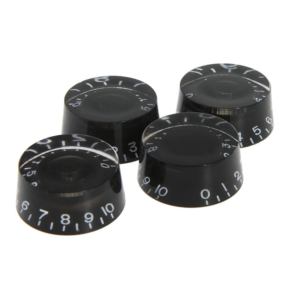 

4Pcs Black Guitar Volume and Tone Control Knobs Premium Plastic Replacement Parts for Electric Guitar Control Knobs