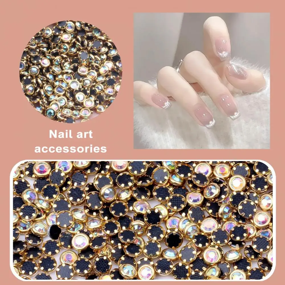 Flat Bottom Nail Art Jewelry Nail Art Embellishments Metal Rhinestone Nail Beads 100pcs Handcraft Half Round Diy Beauty for Nail