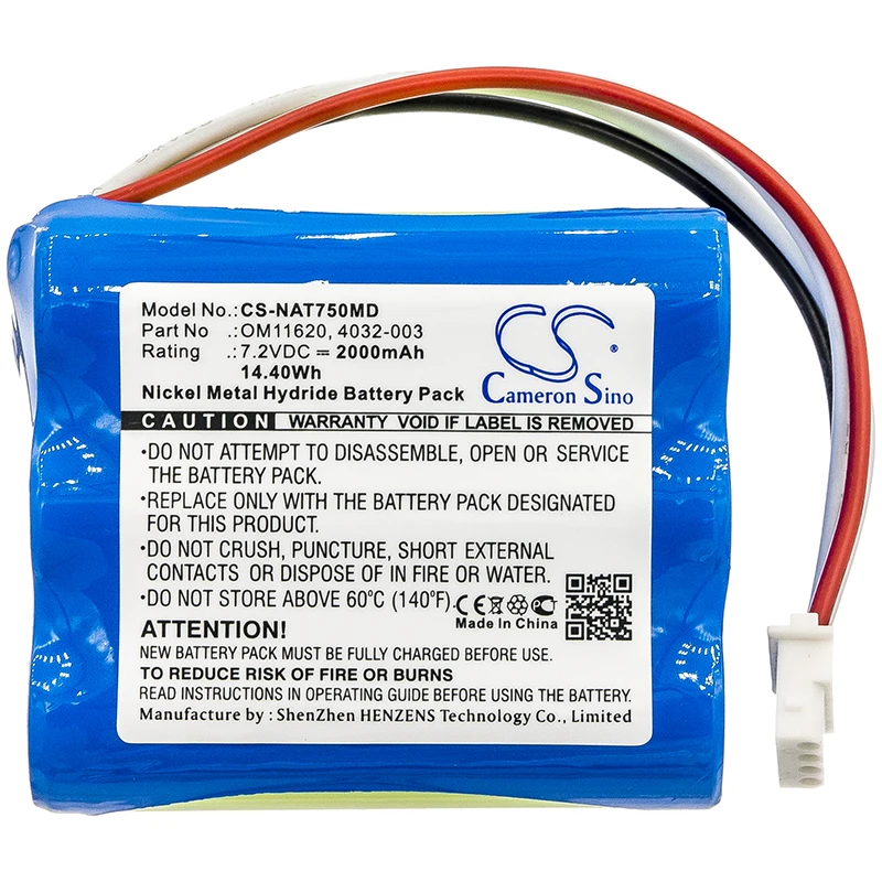 Ni-MH Medical Battery for BCI NONIN,7.2v,2000mAh,7500 Pulse Oximeter,4032-003 OM11620