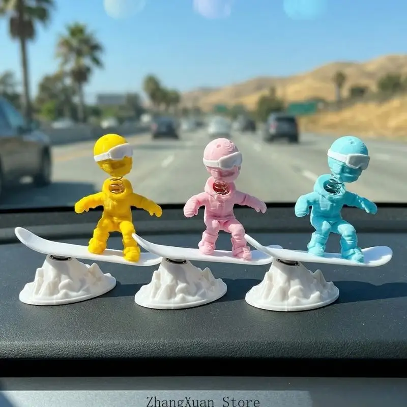 3D-gedruckte kleine Skifigur, Schaukelornament, Geschenk für Autoliebhaber und Sammler 3XUF – Detail 2