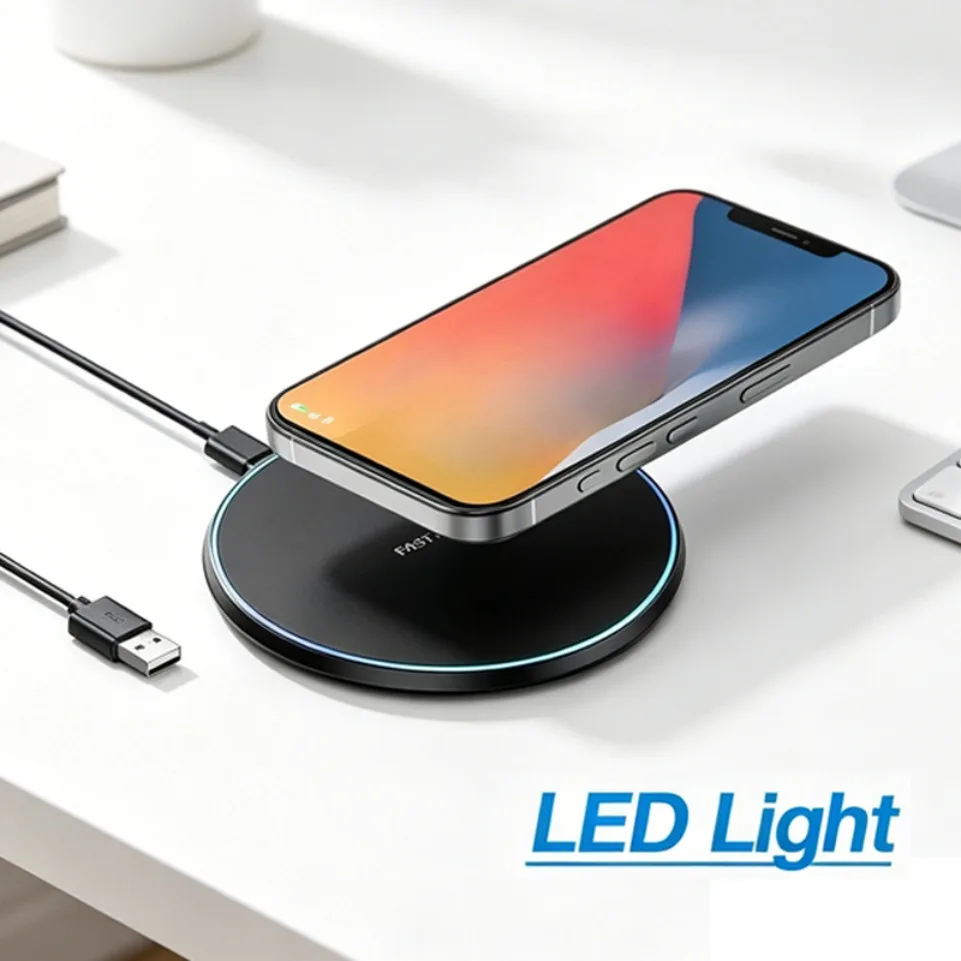 15W Wireless Charger Pad for Samsung Galaxy iPhone 17 16 15 