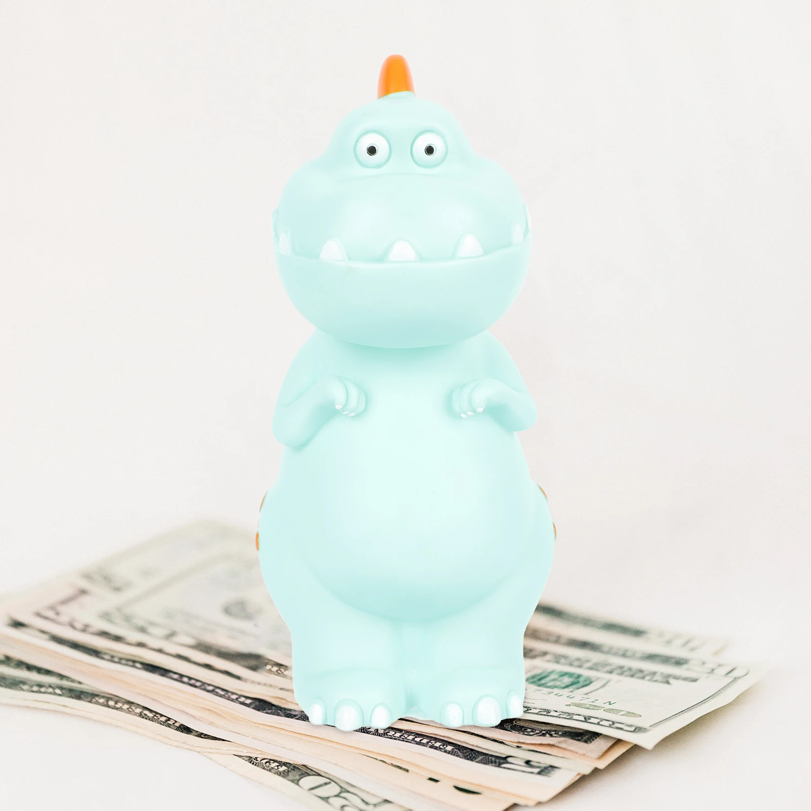 

Dinosaur Piggy Bank Kids Money Saving Pot Desktop Decor Waterproof Drop Resistant Vinyle Coin Container High Quality Safe Use