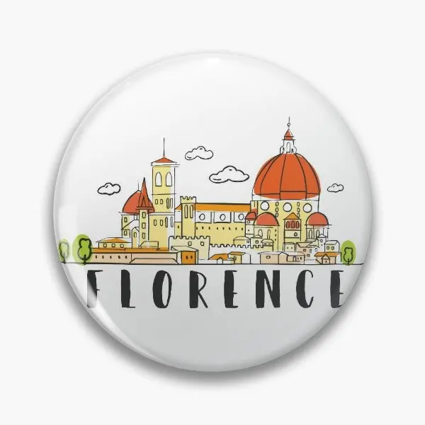 Florence Italy Skyline Hand Drawn  Soft Button Pin Hat Gift Women Clothes Lover Fashion Creative Funny Collar Metal Lapel Pin