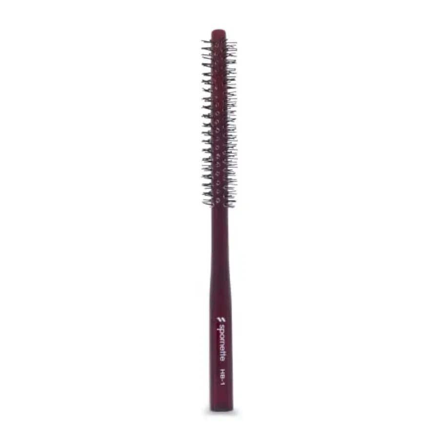 Spornette Mini Styler Boar Bristle.75 inch Round Brush for Blowouts, Volume, Styling, Finishing, Curling and Setting Short, Cur