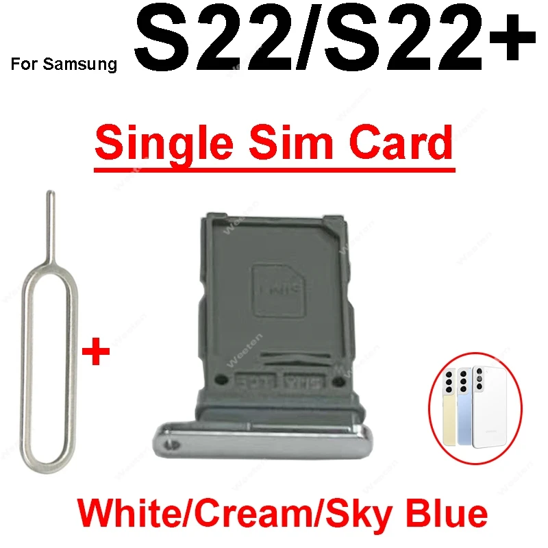 Dual Sim Card Tray For Samsung S22 S22 Plus S22 Ultra Single Dual