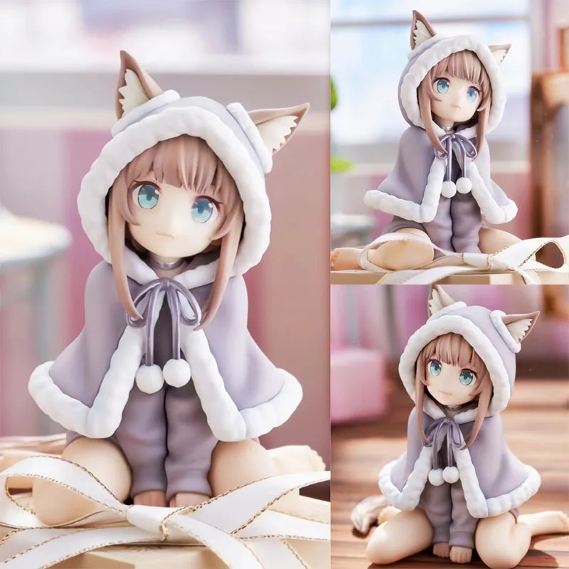 11cm My Cat At Home Cute Girl This Is A Desktop Ornament Room Decoration Figurine Model Collector Car Toys Anime Series Soybean