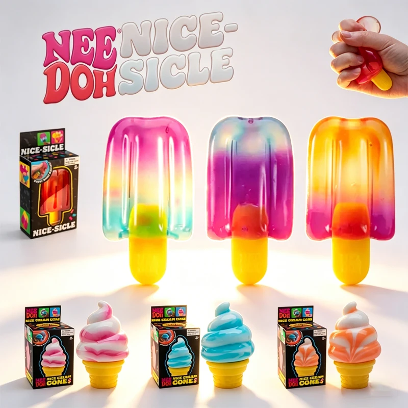 

2026 Needoh Nice Cream Cone Colorful Ice Cream Shaped Sensory Stress Reliever Fidget Blind box toys Anxiety & Focus for Adults