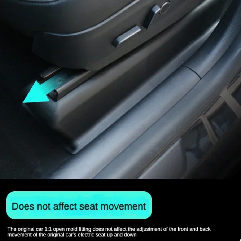 For Tesla Model Y 2021-2024 Under Seat Corner TPE Guard Front Rear Seat Slide Rails Protector Cover Anti-Kick Protection Shell view 4