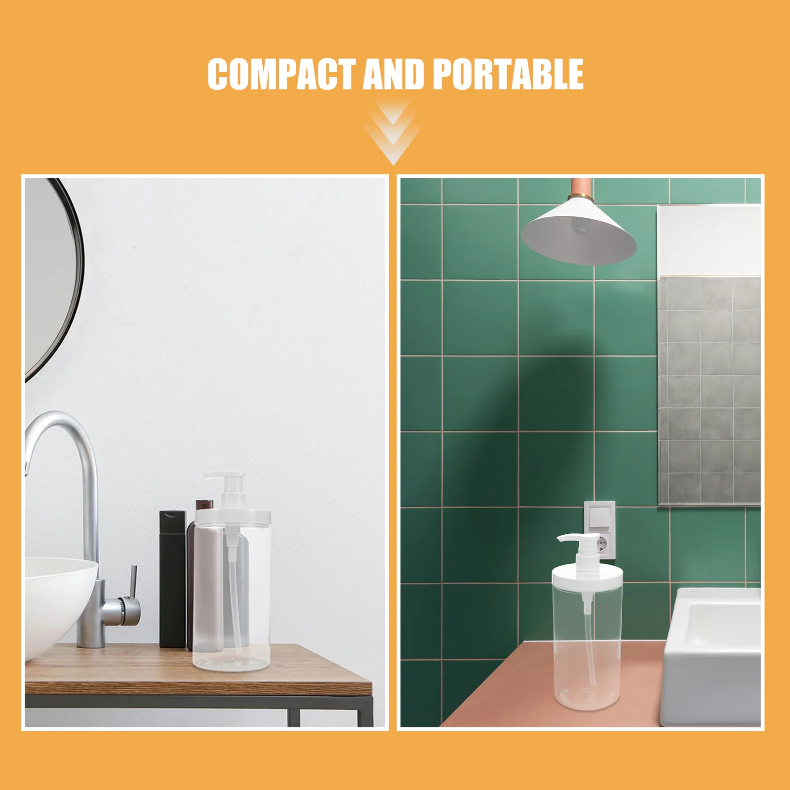 Bouteilles distributrices de voyage, 2 pièces, bouche large, étanche, rechargeable, pompe Portable, transparente, pour shampoing, Lotion, articles de toilette