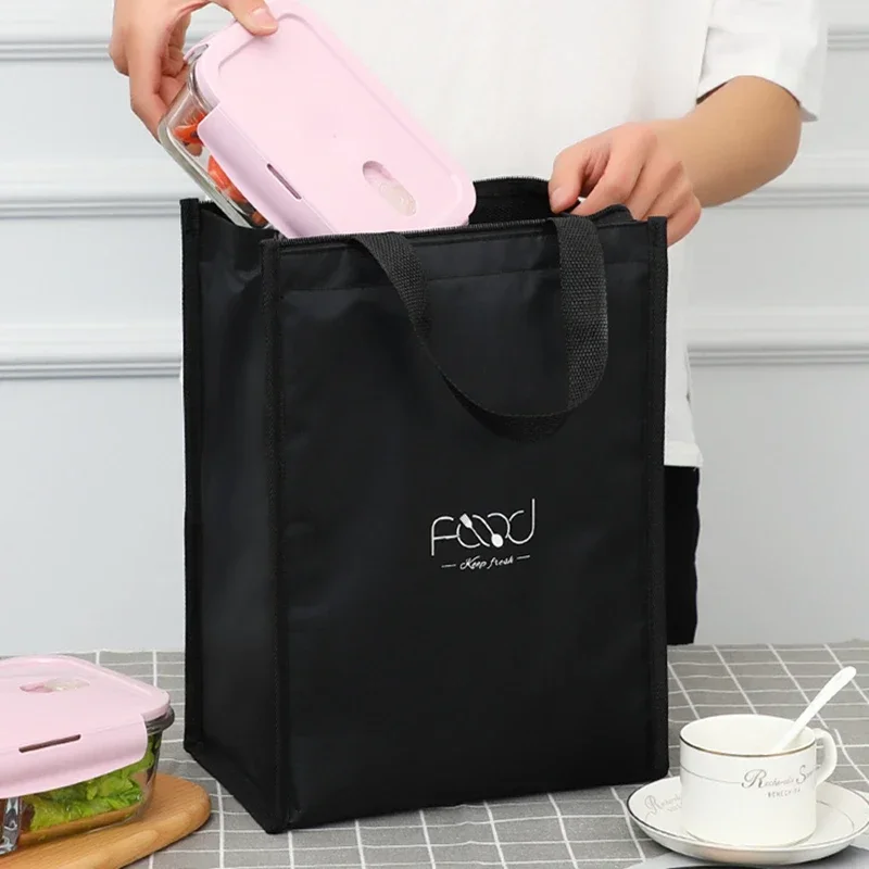 Tas hadiah kain Oxford tas kotak makan siang terisolasi tas makan siang kapasitas besar portabel terisolasi kotak makan siang piknik perjalanan kerja genggam