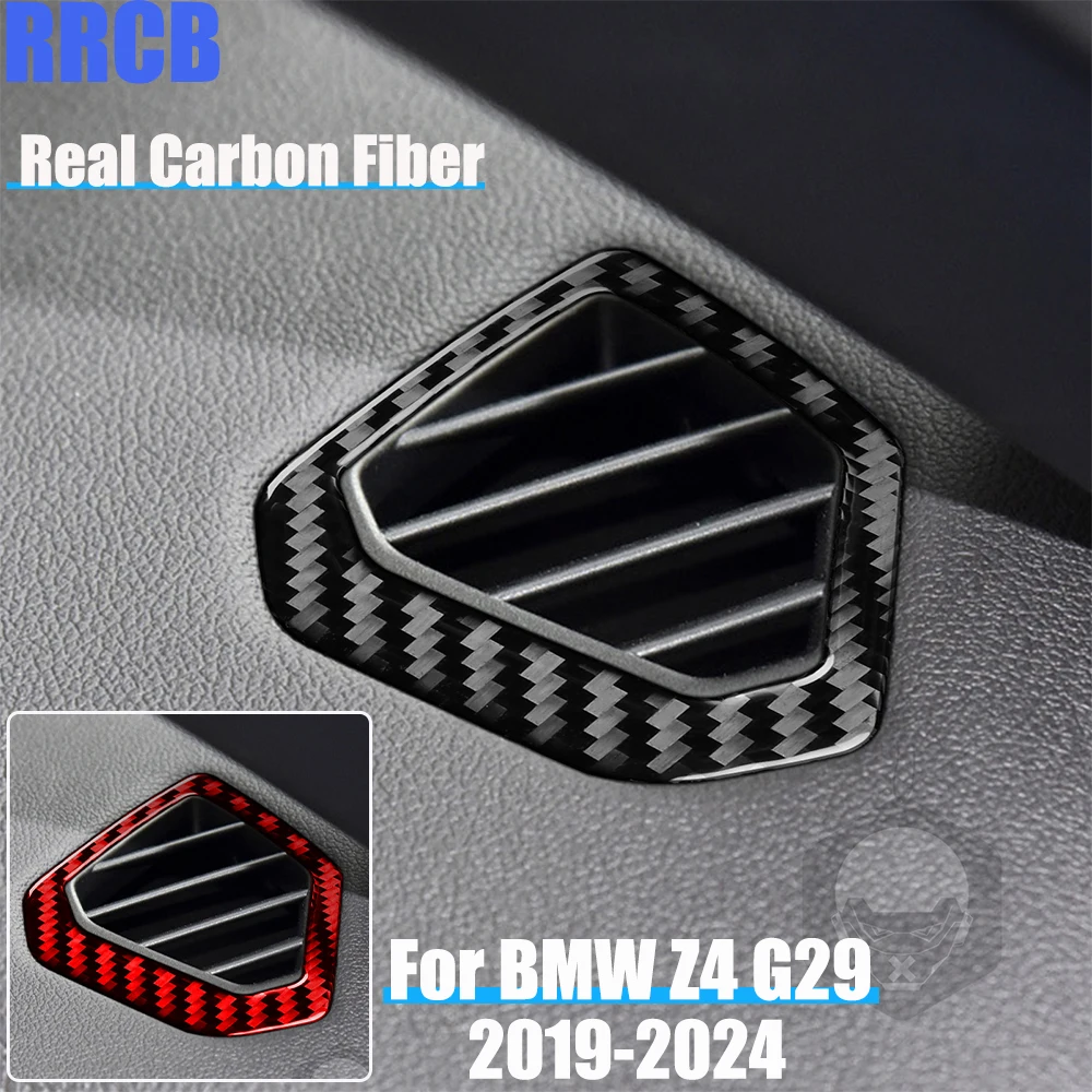 

Real Carbon Fiber Car Accessories Dashboard Vent Decorative Trim Soft Cover Sticker For BMW Z4 G29 2019 2020 2021 2022 2023 2024