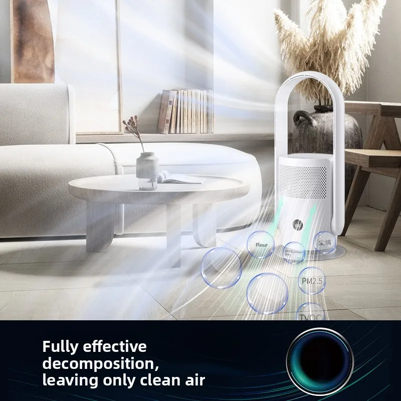 مروحة برجية خالية من الشفرة مع منقي هواء 90 °   مروحة متأرجحة خالية من الشفرة مع مراوح أرضية بمؤقت 8 ساعات تعمل باللمس عن بعد لغرفة المنزل والمكتب