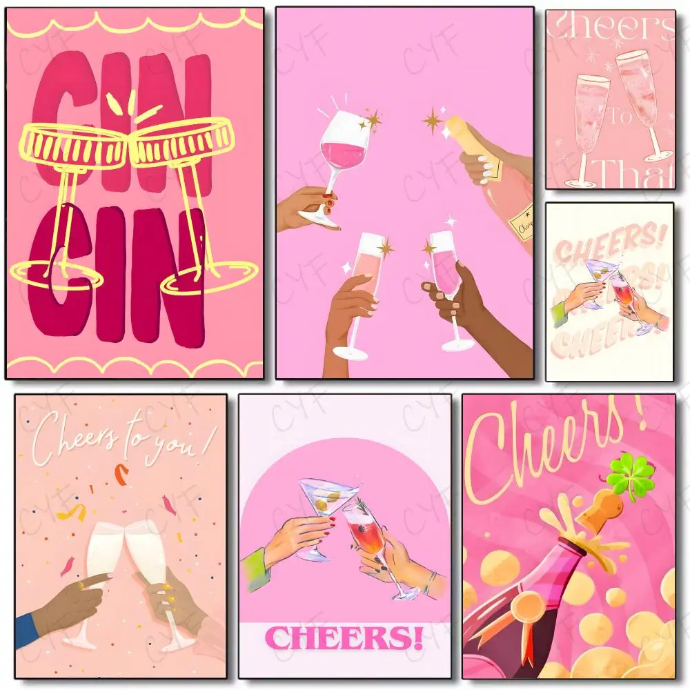 Classic Sitcom Warmth C-Cheers Artistic Illustrations Poster Painting Wall Art Mural for Living Room Home Decor and Gifts