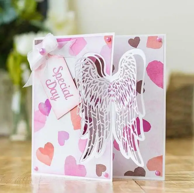 Angel wings metal cutting die mould scrapbook decoration embossed photo album decoration card making