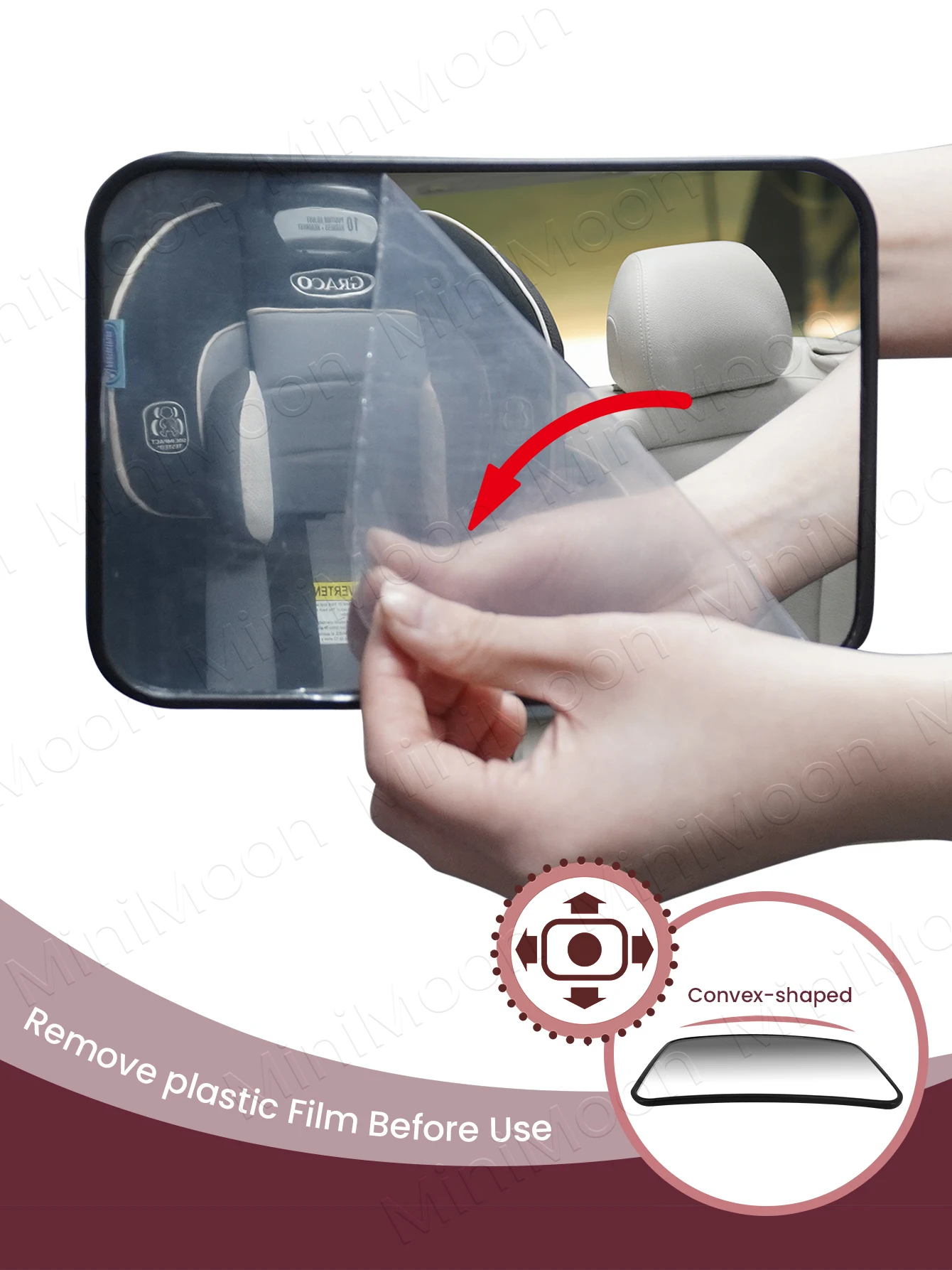 2 Buah Cermin Mobil Bayi Universal atau 1 Buah dengan Stiker Mobil, Dudukan Sandaran Kepala Sudut Lebar Anti Pecah untuk Pandangan Belakang yang Jelas