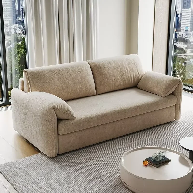 GEDO Custom Chenille Clamshell Sofa Bed Dual Purpose Folding Couch With Hidden Mattress Space Saving Furniture