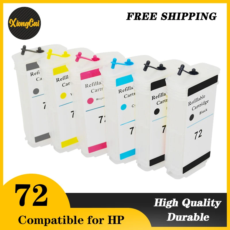 

Refillable Ink Cartridge with Chip Compatible 6 color for HP72 for HP 72 DesignJet T610 T770 T790T1100 T1120 T1200 T1300 T2300