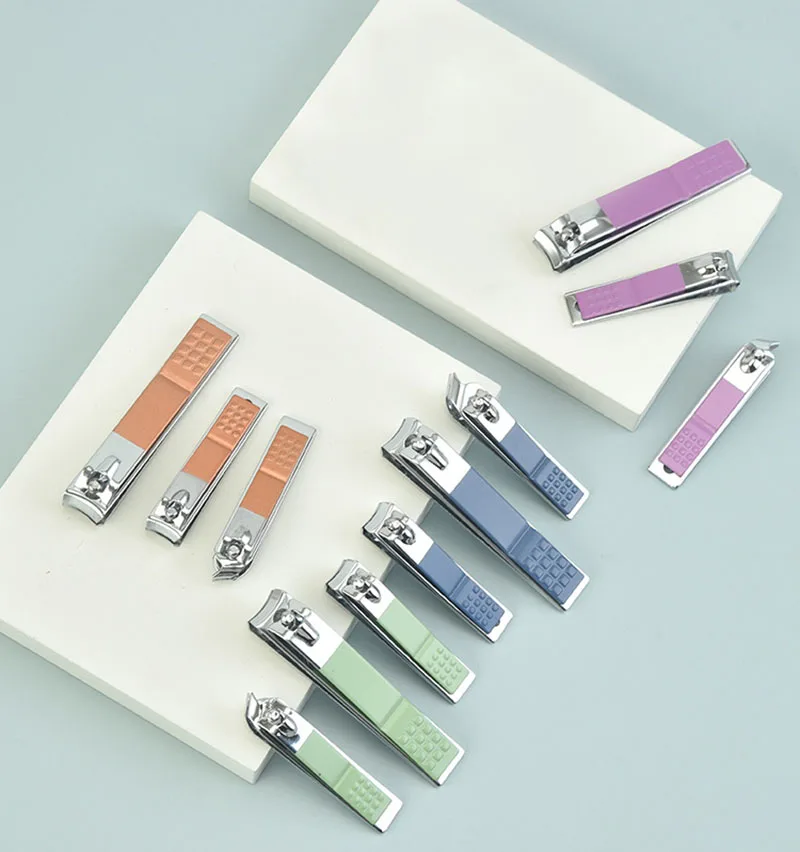 Nail Clippers Stainless Steel 3-Piece Color Nail Clippers Set Diagonal Nail Clippers Large Size Single Nail Clippersaa