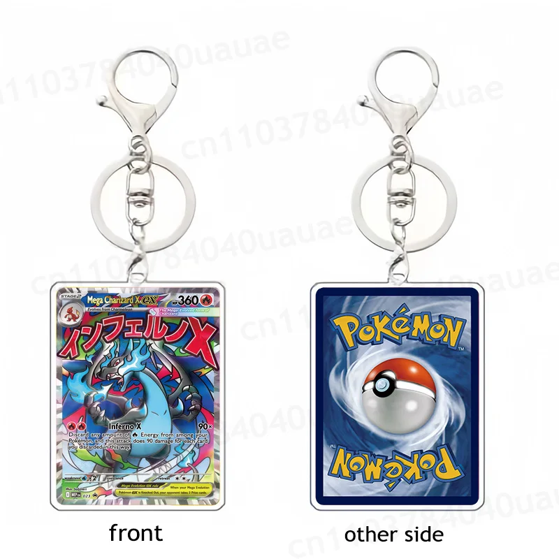 لتقوم بها بنفسك Ptcg جمع بطاقات M2 ميجا Charizard X Ex بطاقة الألعاب المفاتيح قلادة ظهره قلادة مجوهرات هدايا العيد