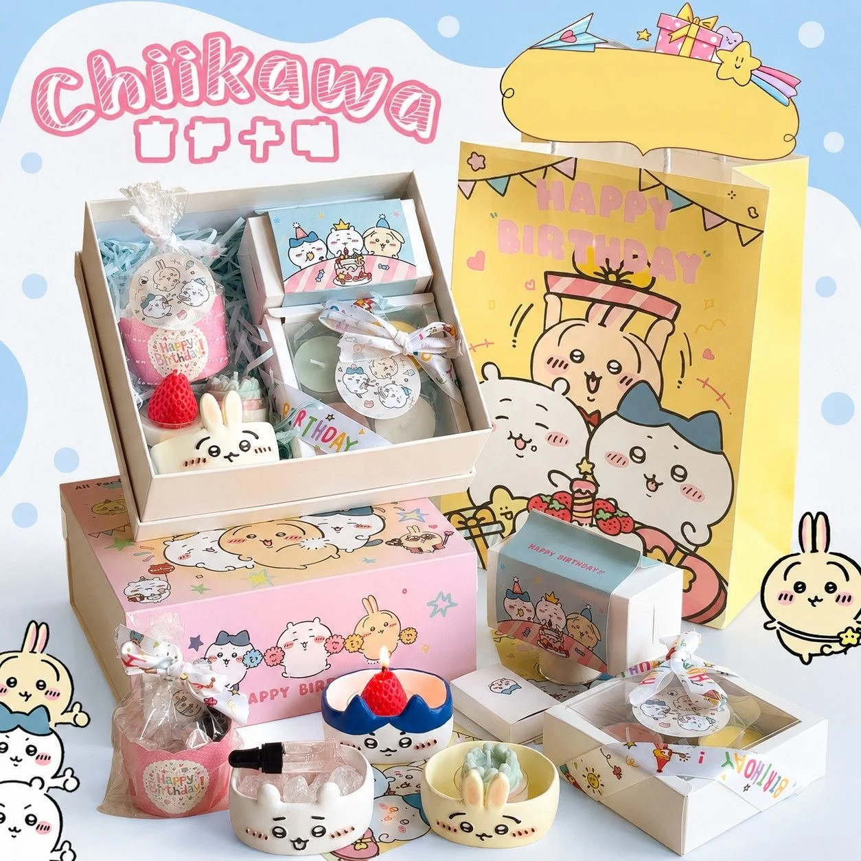 Home Goods Bathroom Sets - Chiikawa,Hachiware,Usagi Cute Cartoon Scented Candle Gift