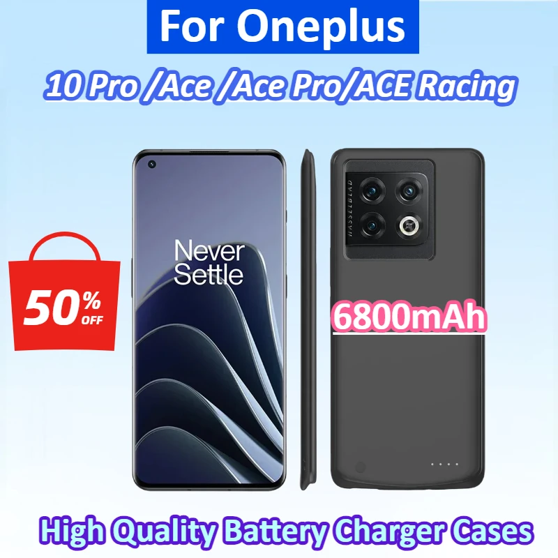 6800mAh Battery Charger Cases for Oneplus 10 Pro External Power Bank for Oneplus 9 Ace Pro Racing Portable Battery Charger Box