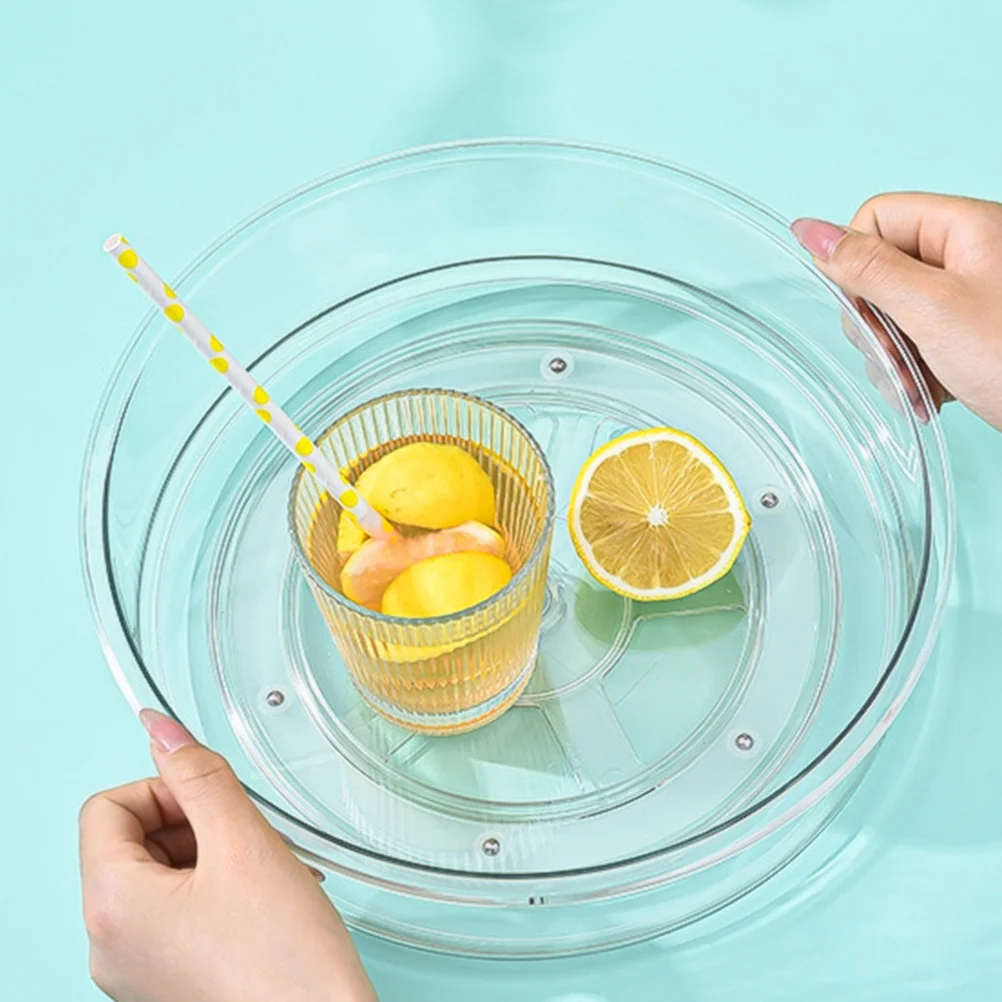 

Organizer Box Clear Rotating Turntable Storage Tray For Kitchen Bathroom Spice Holder Multi-Function Organizer
