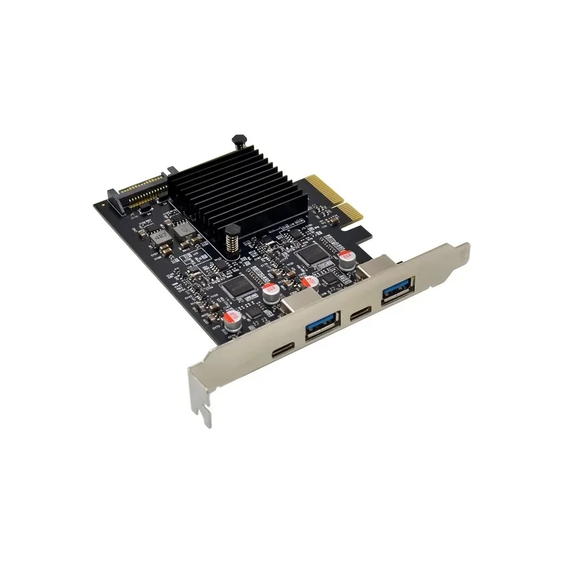 PCIe 2C2A USB 3.1 10Gbps Card ASM2806A+ASM3142 Chip 2 Port UsbA and 2-port Type C 4 Port Add on Expansion USB3.1 Card 40GBPS