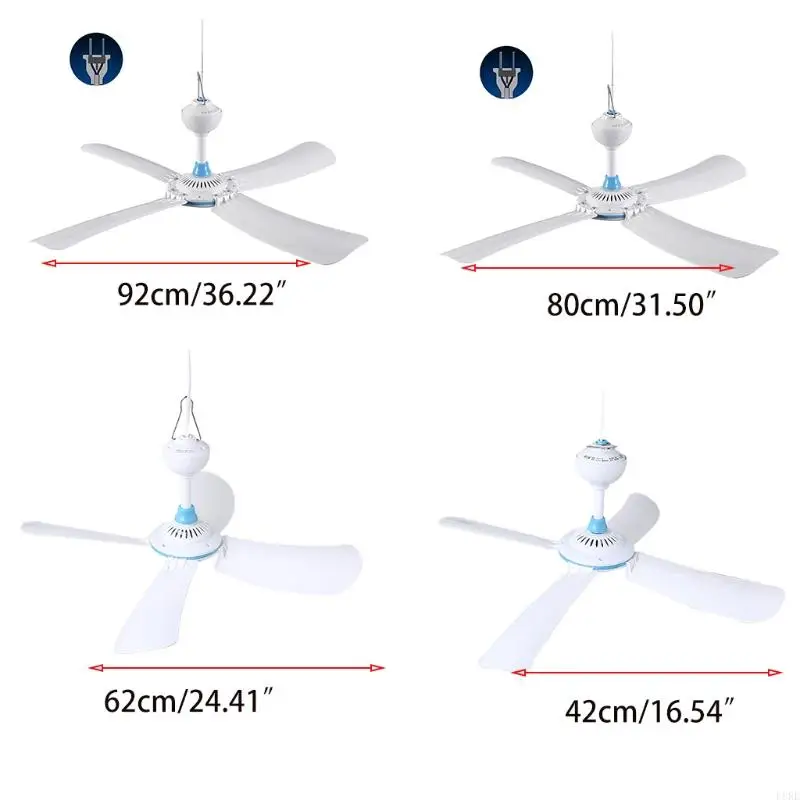 L8RE 220 В, 4 створки, 42–92 см/16,5–36,2 дюйма, потолочный вентилятор с линией переключения 1,8 м/70,87 дюйма