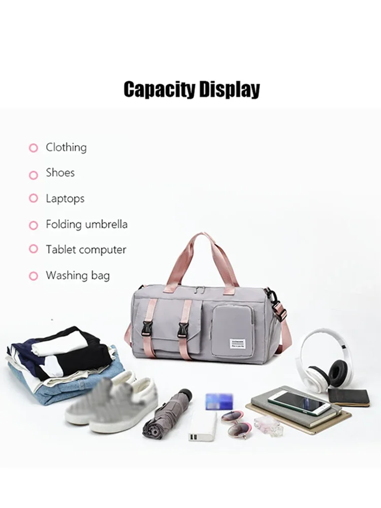 Fashion Women\'s Travel Duffle Bag Portable Sports Gym Storage Tote Bag  Carry On Weekender Overnight Duffle Bag